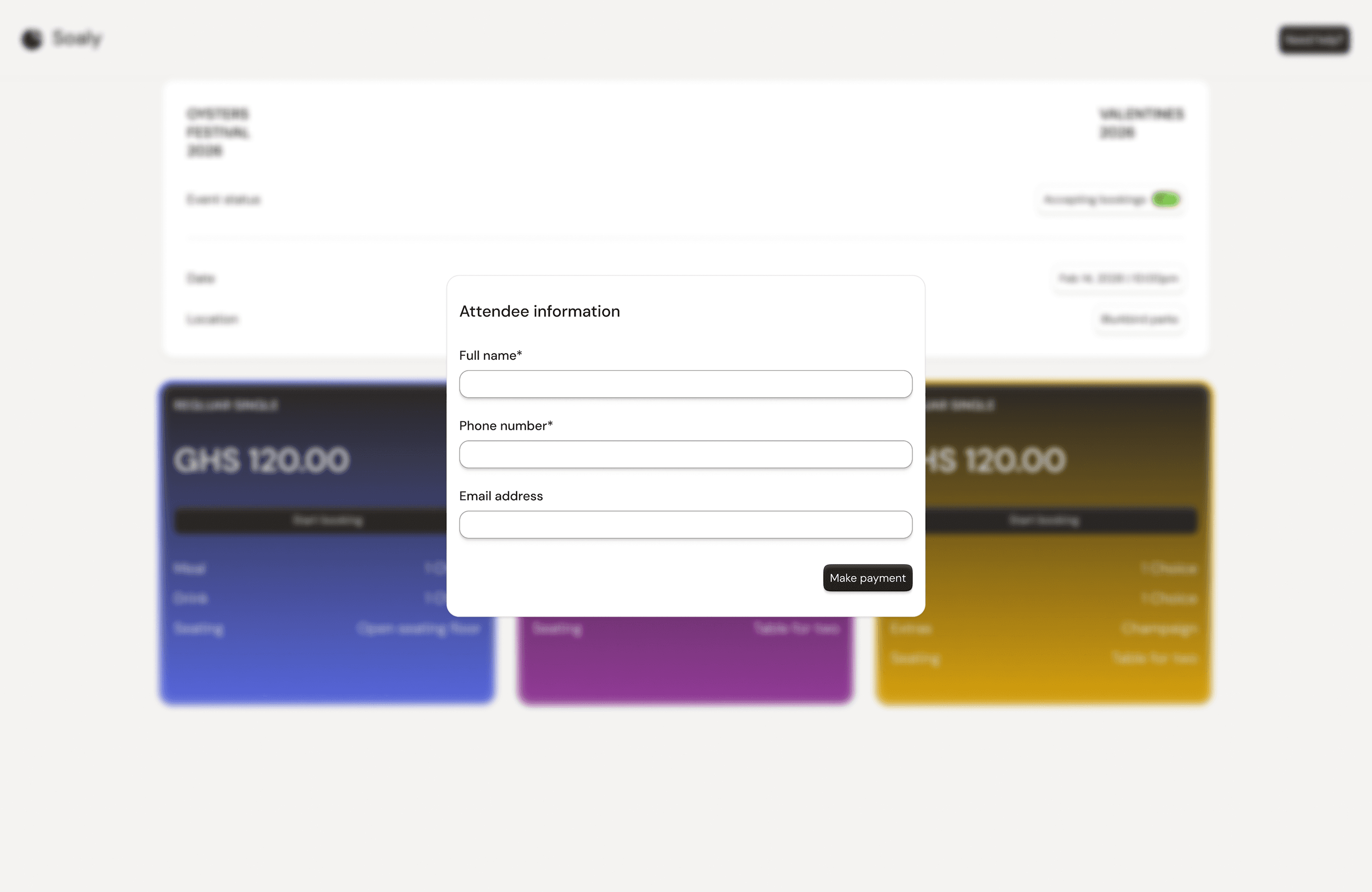 Attendee booking