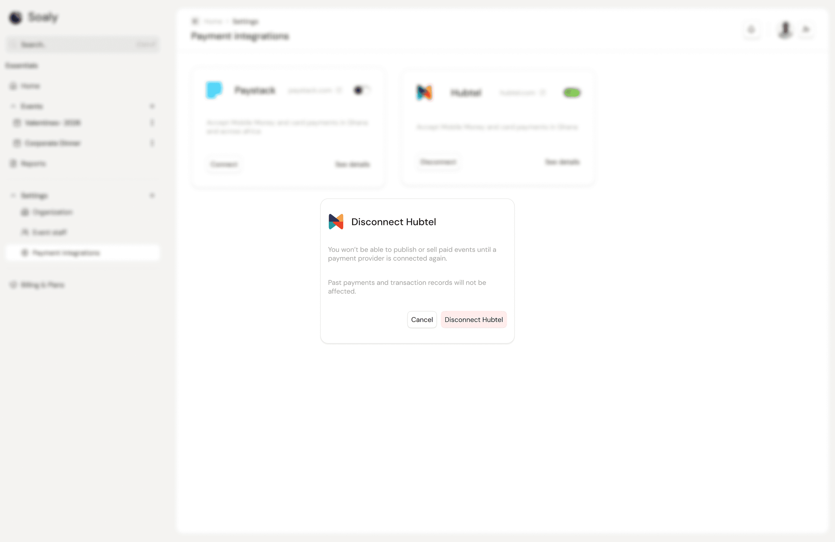 Payment settings